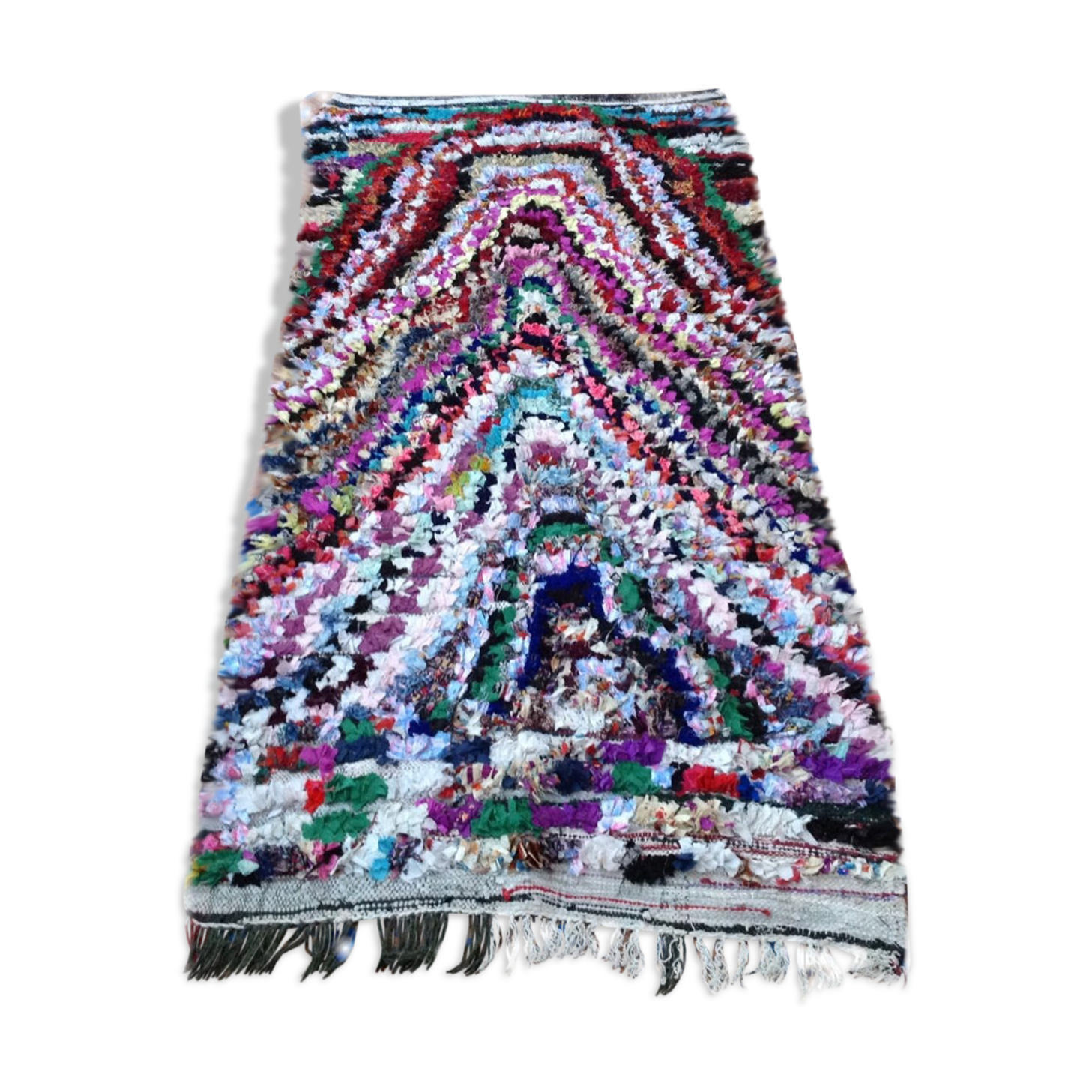Carpet Moroccan boucherouite 95x350cm