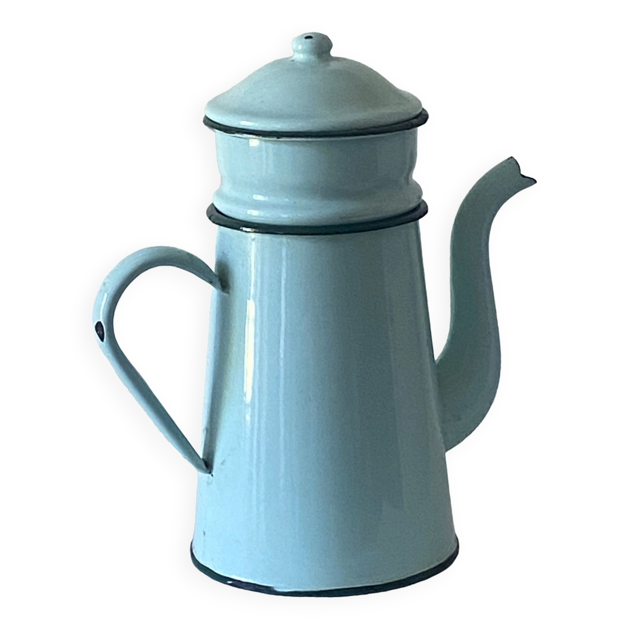 Mint enamelled sheet metal coffee maker
