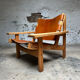 Fauteuil de chasse Kurt Østervig design danois chêne cuir