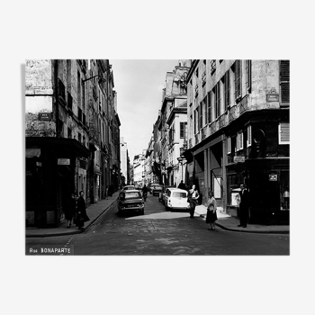 Vintage photography on Rue Bonaparte Paris 1965