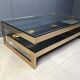 Vintage two-tier coffee table by Belgochrom in 23 carat, 1970s.