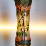 Vaas Art Nouveau, Théodore Legras, geëmailleerde glassen vazen, ensemble