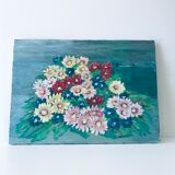 Oil on canvas small flowers