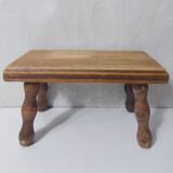 ancien petit Banc en bois marche pied vintage