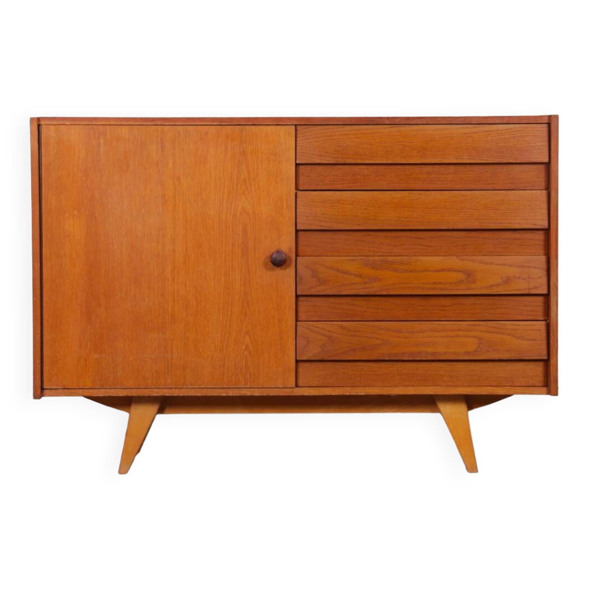 Vintage oak storage by Jiri Jiroutek, model U-458, 1960s