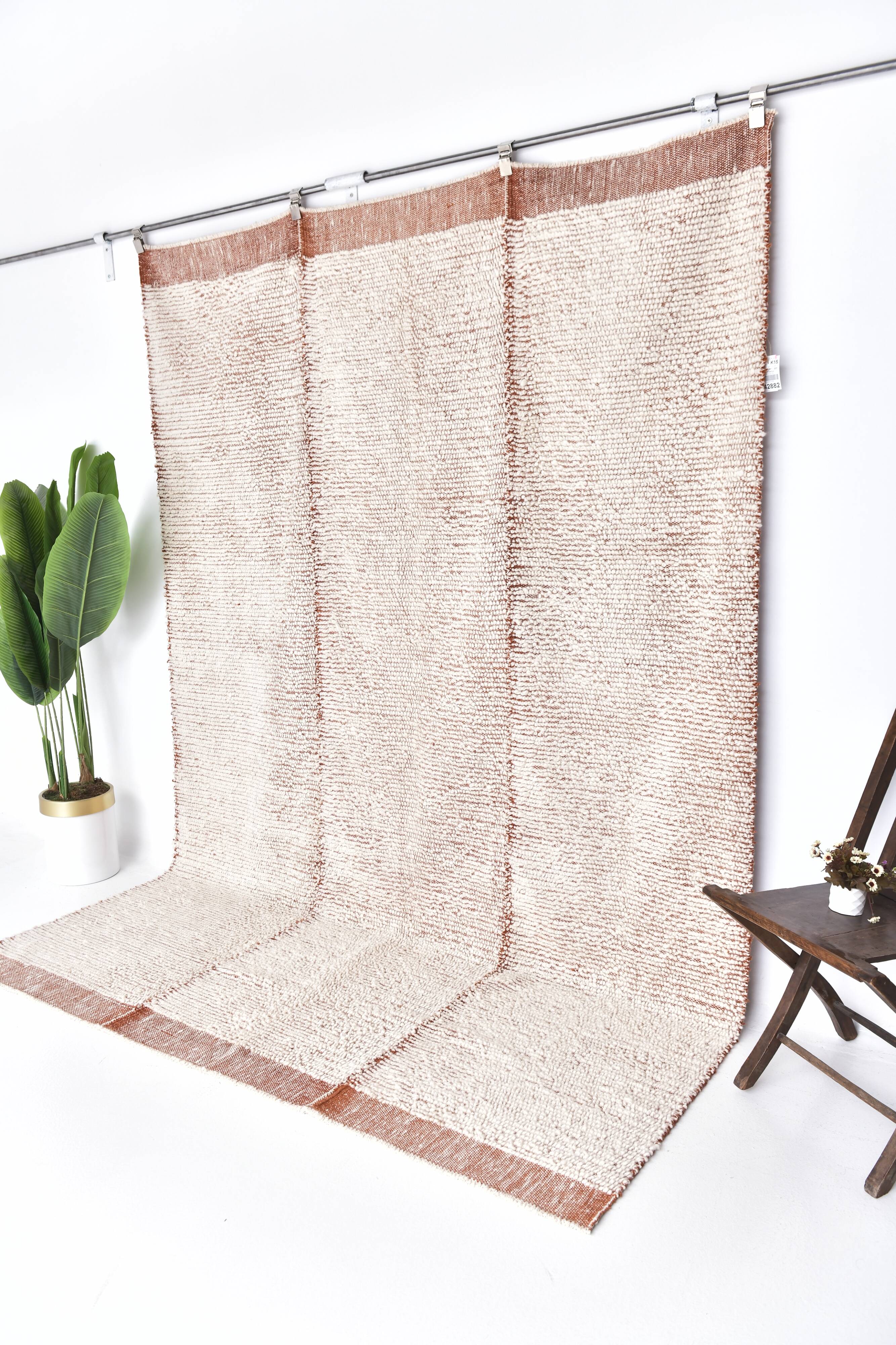 7x9 Terracotta White Turkish Vintage Rug 205x291Cm SK 242886