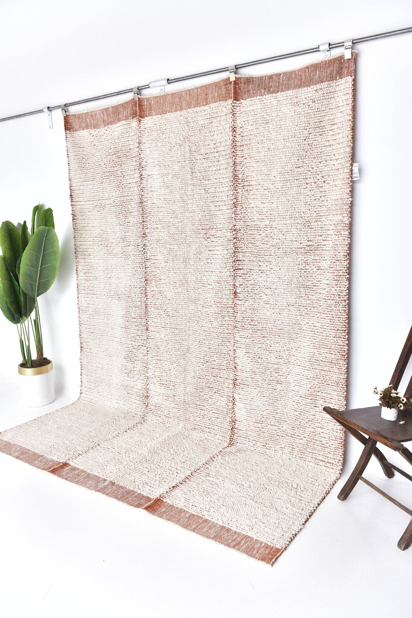 7x9 Terracotta White Turkish Vintage Rug 205x291Cm SK 242886