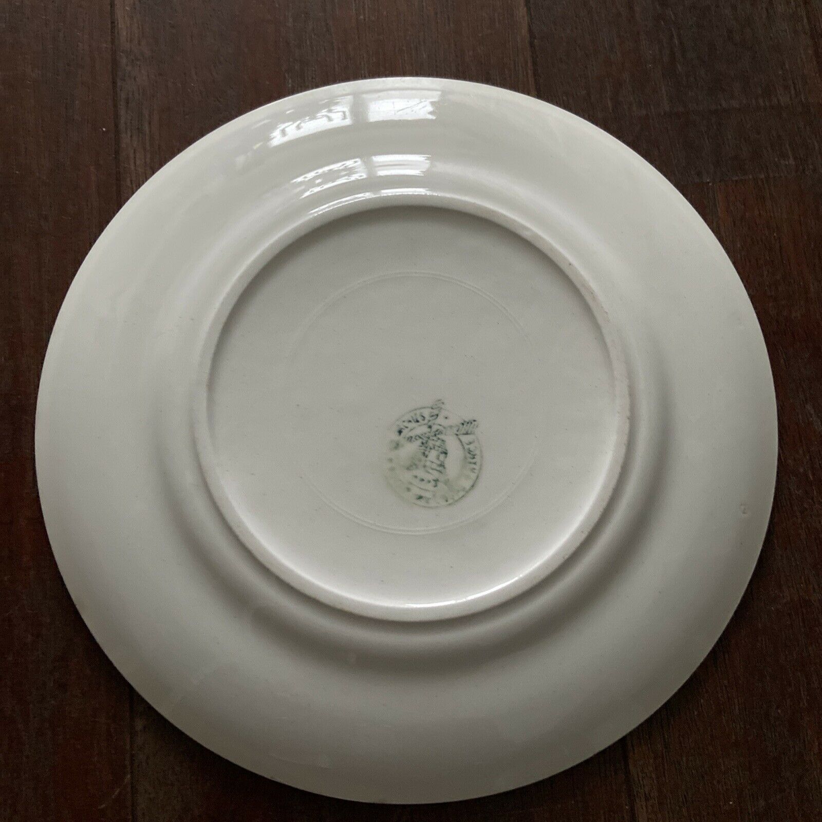 Set of 3 flat plates cloth cloth green vintage Moulin des Loups