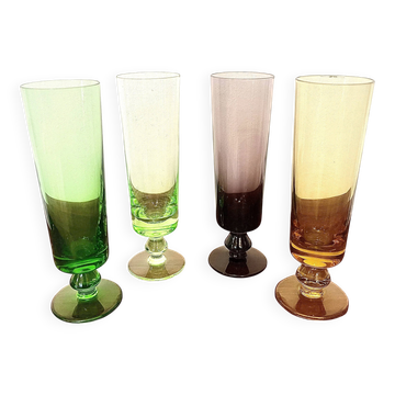 Vintage champagne flutes from the 1970s.