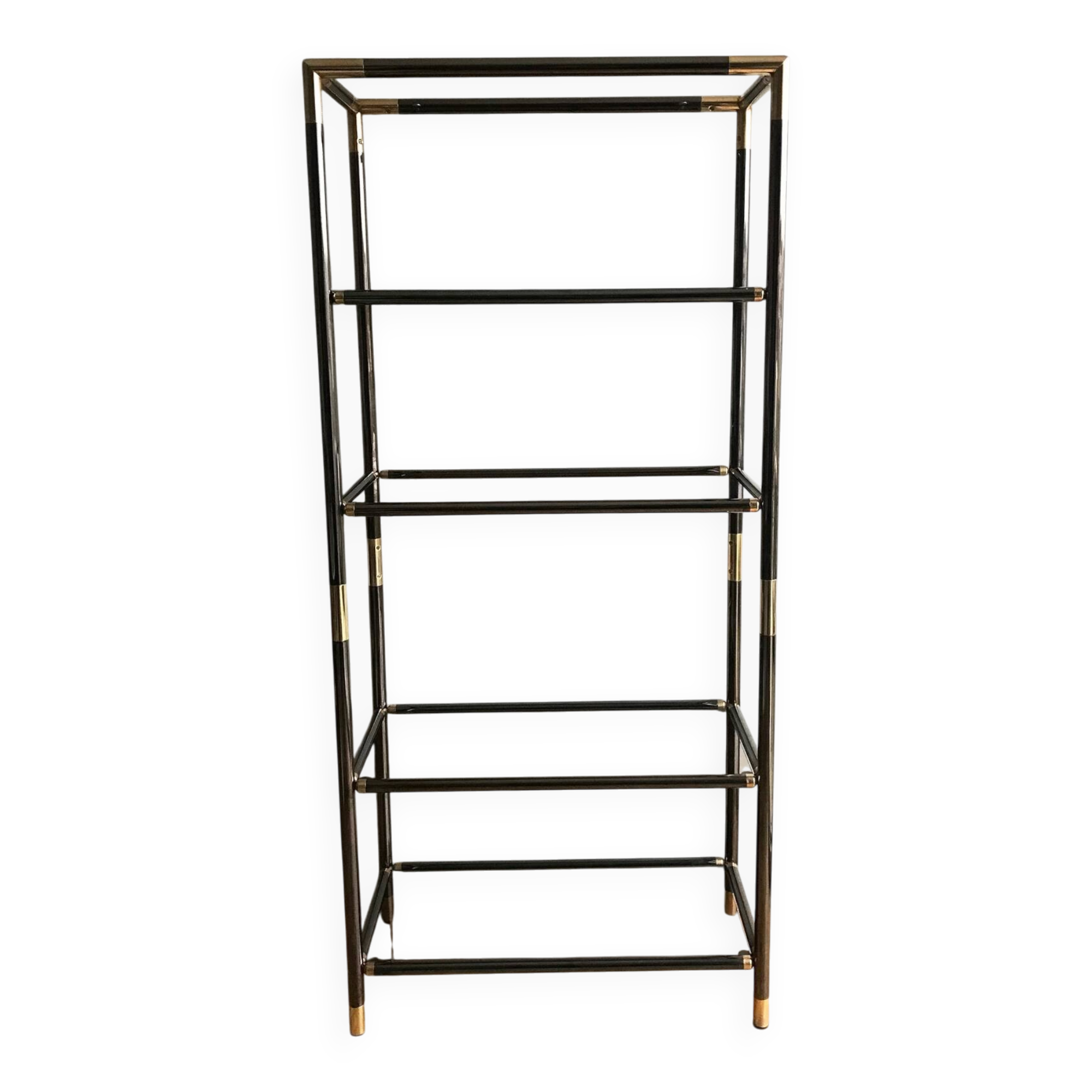 Étagère  en métal et verre - Italie années 1970