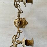 Pair of brass wall candle holders