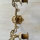 Pair of brass wall candle holders