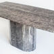 Vintage dining table. Gray marble. Italy, 90s