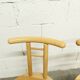 Set of 3 minimalist chairs in light wood 1980 Italy
