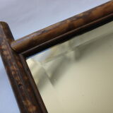 Beveled bamboo mirror 39 X 39 cm
