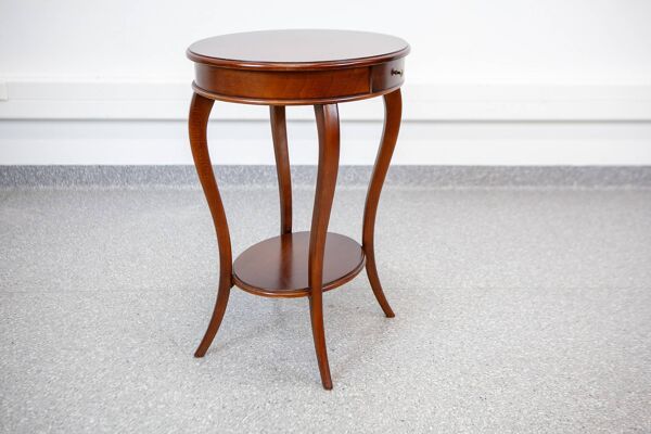 Table d'appoint ronde de style classique de la fin du 20e siècle / Table à coudre
