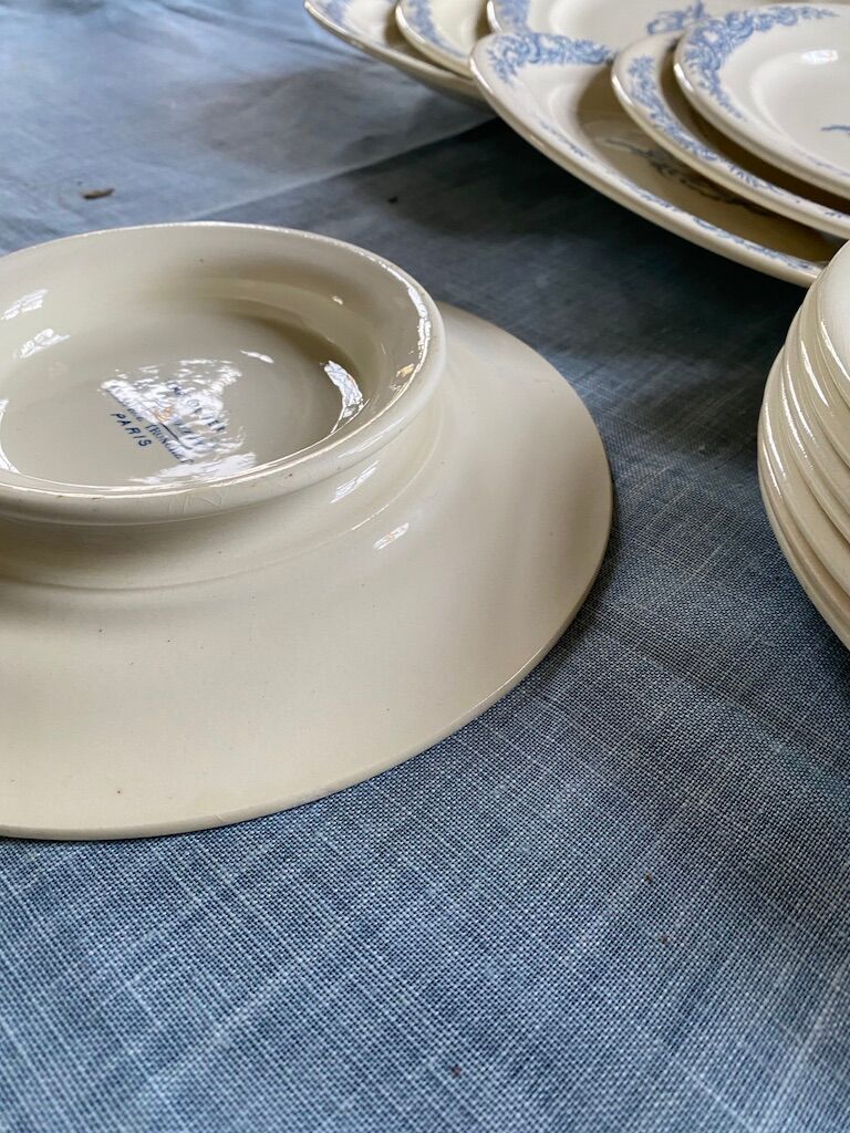 Ensemble 6 assiettes 22cm, 7 assiettes 23cm et compotière, Terre de fer