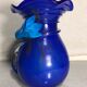 Old Blue Multilayer Glass Vase - Flower Blown Decor Col Corolla Vintage