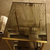Glass and brass side table