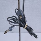 Art Deco lamp with chrome metal and opalescent glass.