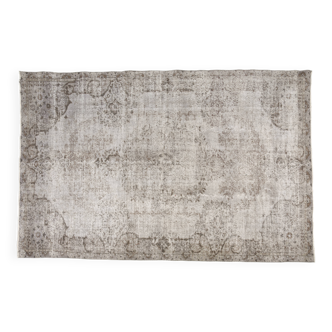 Grey Oushak Antique Wool Carpet