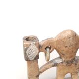 Moroccan anthropomorphic stone candle holder, 70s