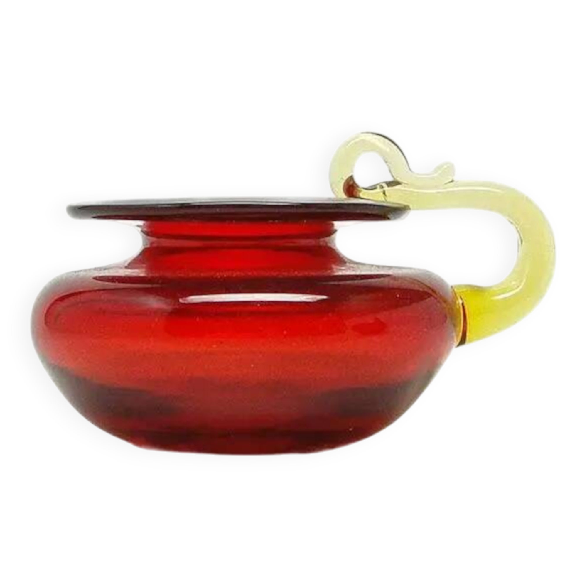 Modernist candle holder, glass, designed by B. Świstacka, Poland, 1970s