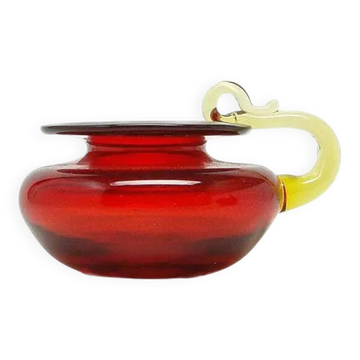 Modernist candle holder, glass, designed by B. Świstacka, Poland, 1970s