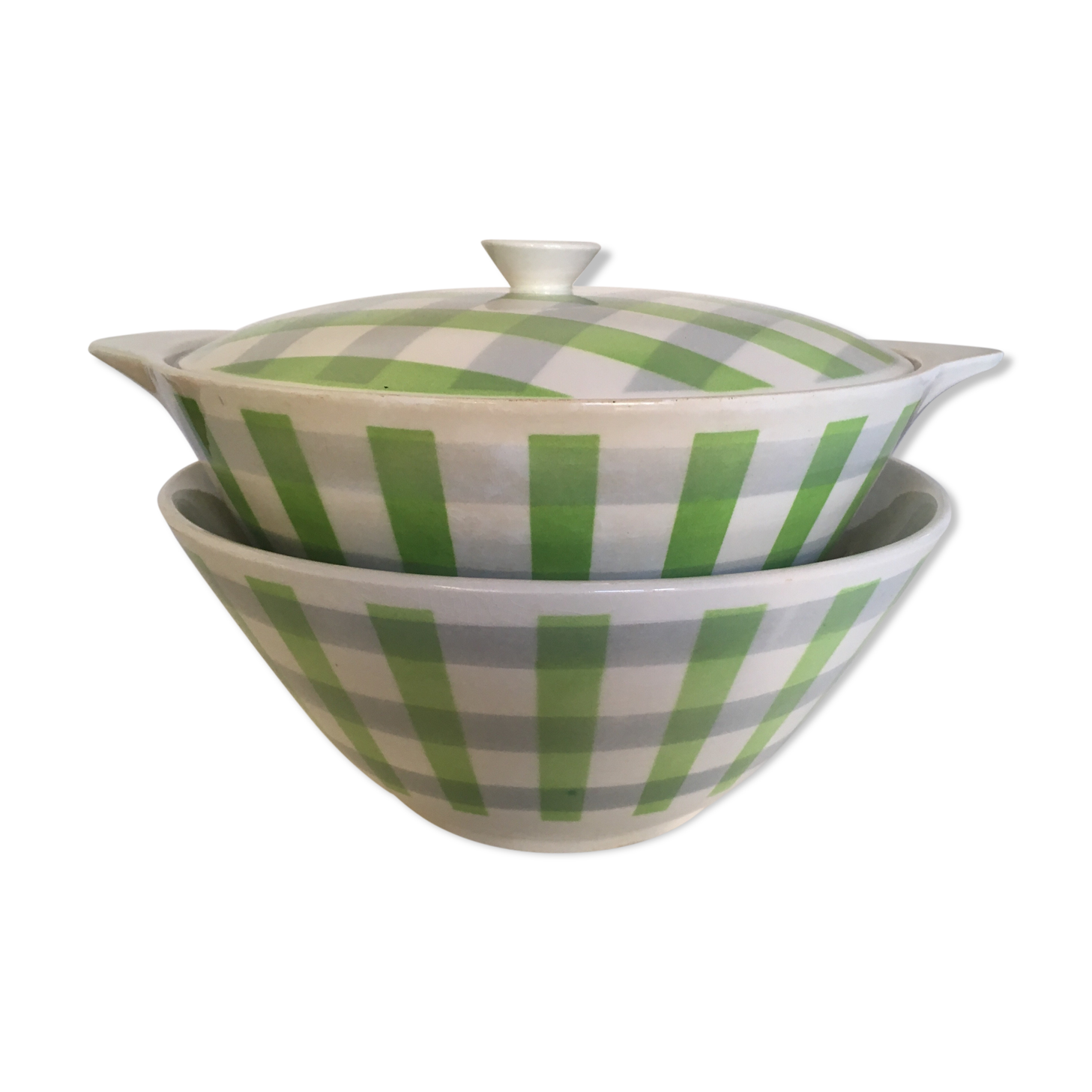 Saladier and 60s faience soup