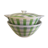 Saladier et soupière de faience 60s