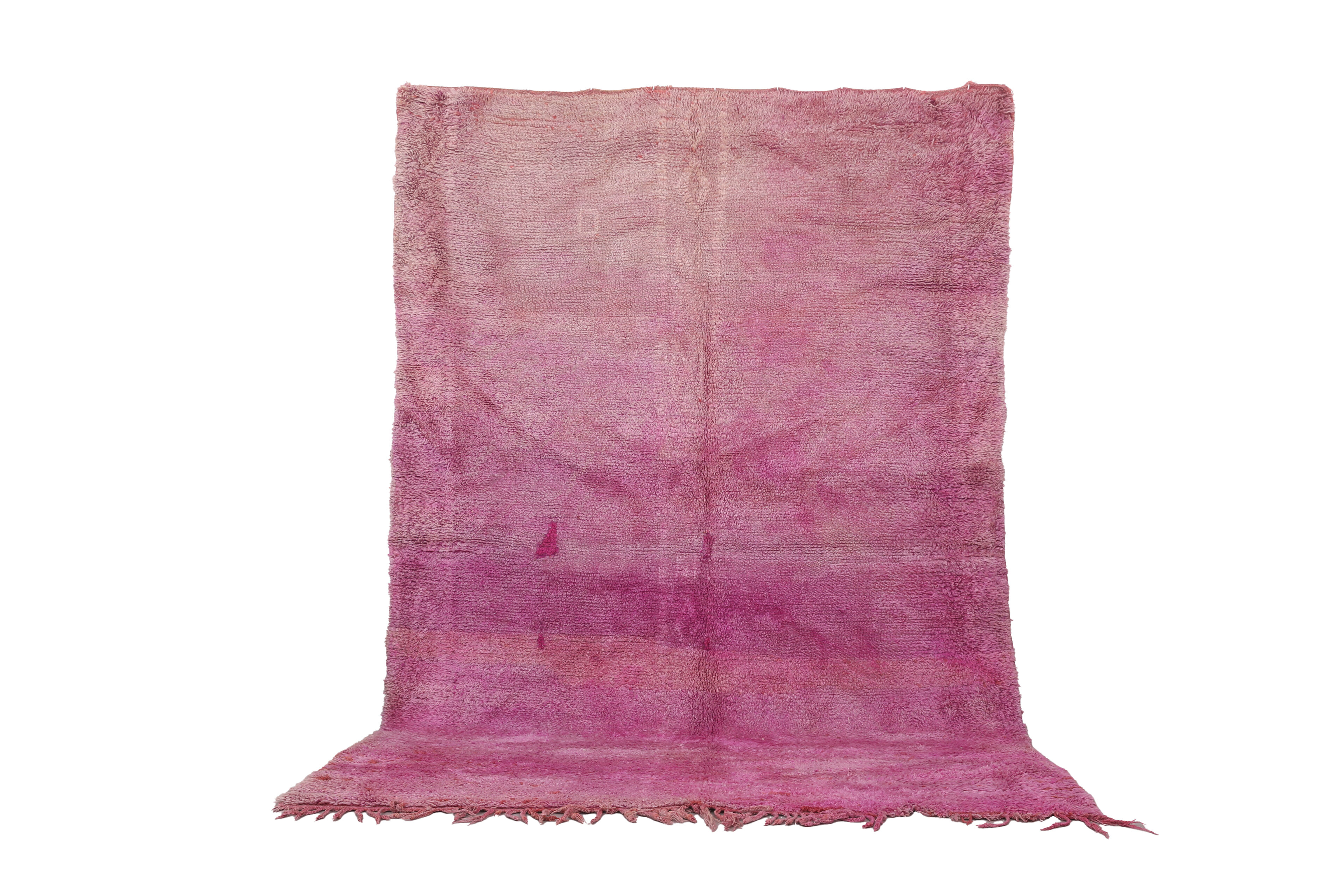Tapis marocain vintage violet 197 x 296 cm - Tapis en laine berbère - Tapis fait main