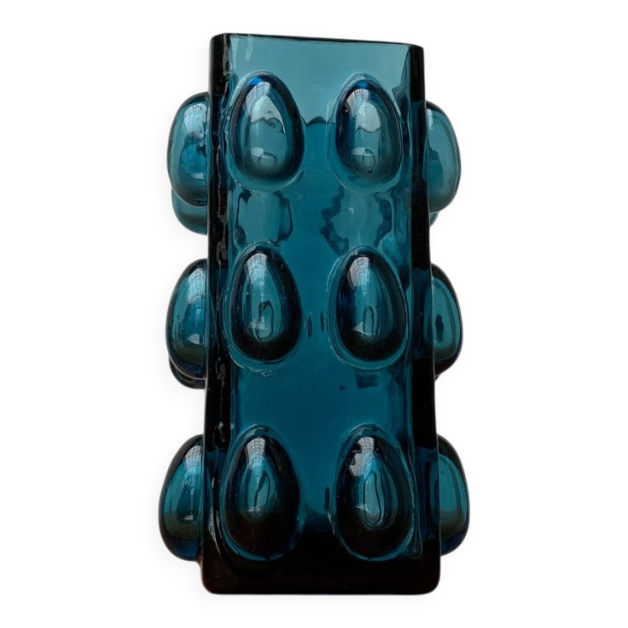 Bubble glass vase from the mid-century Scandinavian space age by Wilhelm Braun-Feldweg for Hirschberg, 1960s.