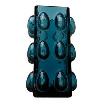 Bubble glass vase from the mid-century Scandinavian space age by Wilhelm Braun-Feldweg for Hirschberg, 1960s.