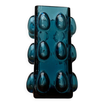 Vase en verre à bulles Space Age scandinave par Wilhelm Braun-Feldweg pour Hirschberg, années 1960