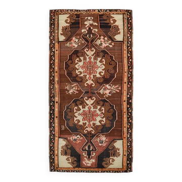 6x12 Handmade Wool Kilim Area Rug, 185x365Cm