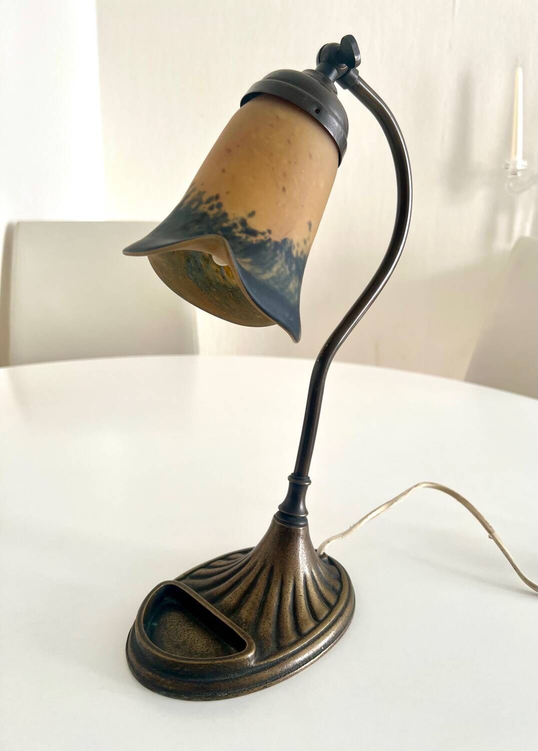 Adjustable table lamp in glass paste, 1960s