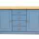 Vintage blue sideboard with 4 drawers and 2 doors - Scandinavian style Sweden 1960