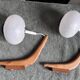 Scandinavian teak opaline wall light