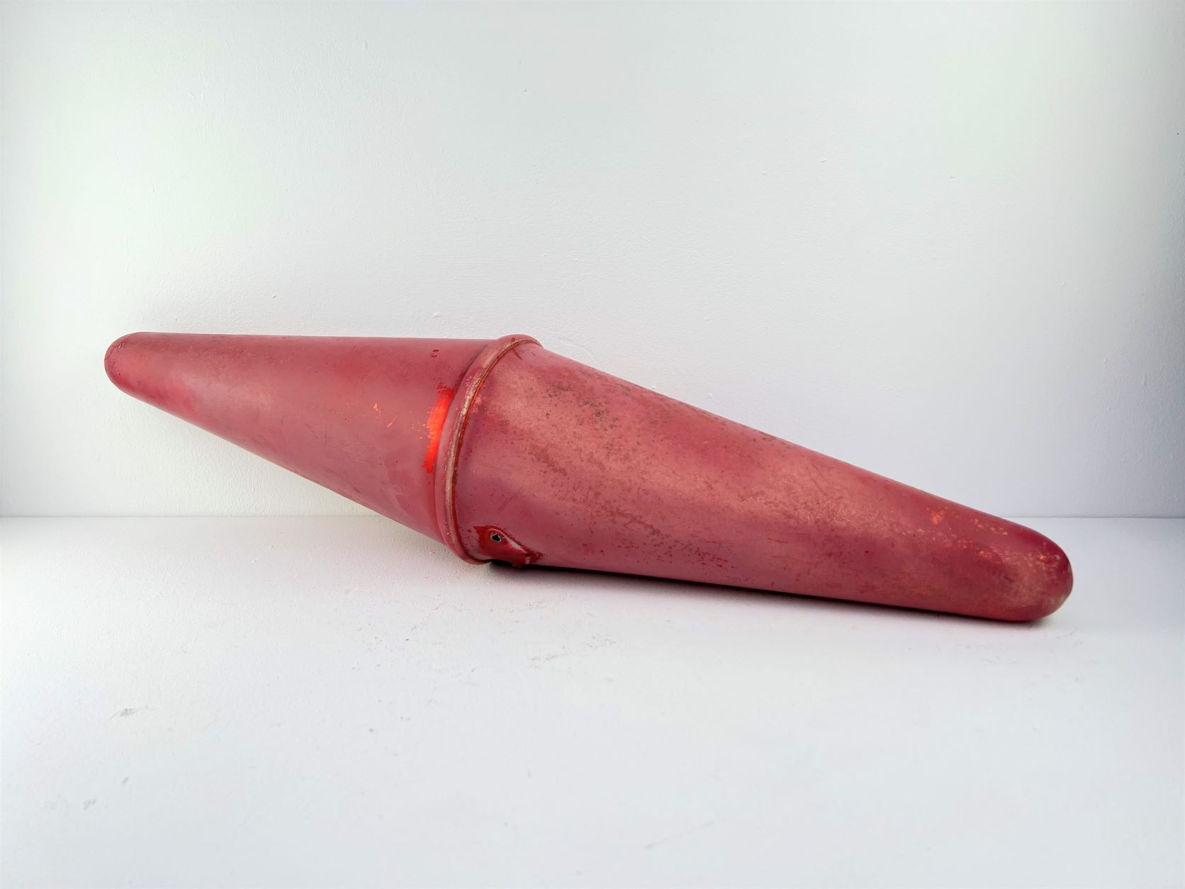 Carotte tabac rouge enseigne 1960 buraliste debit tabac aluminium anonise rouge