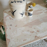 Old table in patinated white wood