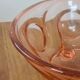 Art Deco pink glass fruit bowl on tripod stand - 1930s
