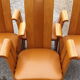 4 fauteuils de table design bois et cuir