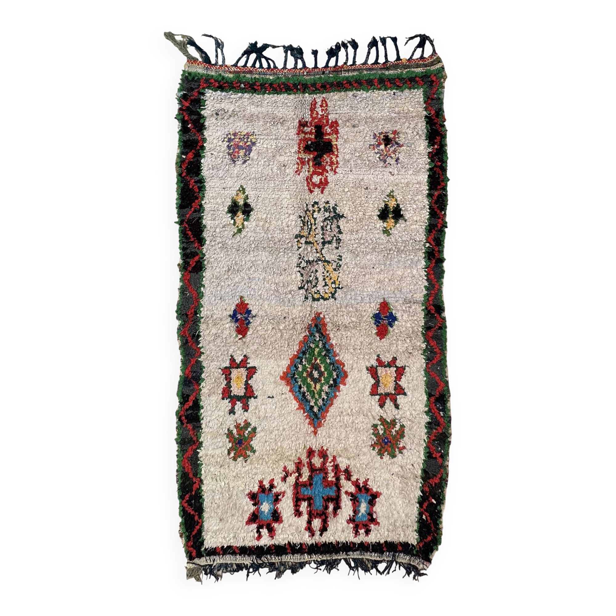 Colorful Boucherouite Berber rug - 119 x 224 cm