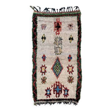 Colorful Boucherouite Berber rug - 119 x 224 cm
