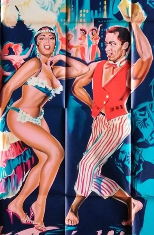 Affiche originale 1962 nuits frénétiques danse 1962 vintage 120x160 cm