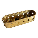 Bougeoir chandelier etoiles vintage laiton