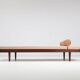 Danish daybed in teak and fabric, mid-century Denmark 1960