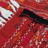 Multicolored Berber pattern rugs woven hands in natural wool
