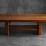 Alpine elmwood dining table in the style of Pierre Chapo, France, 1960s