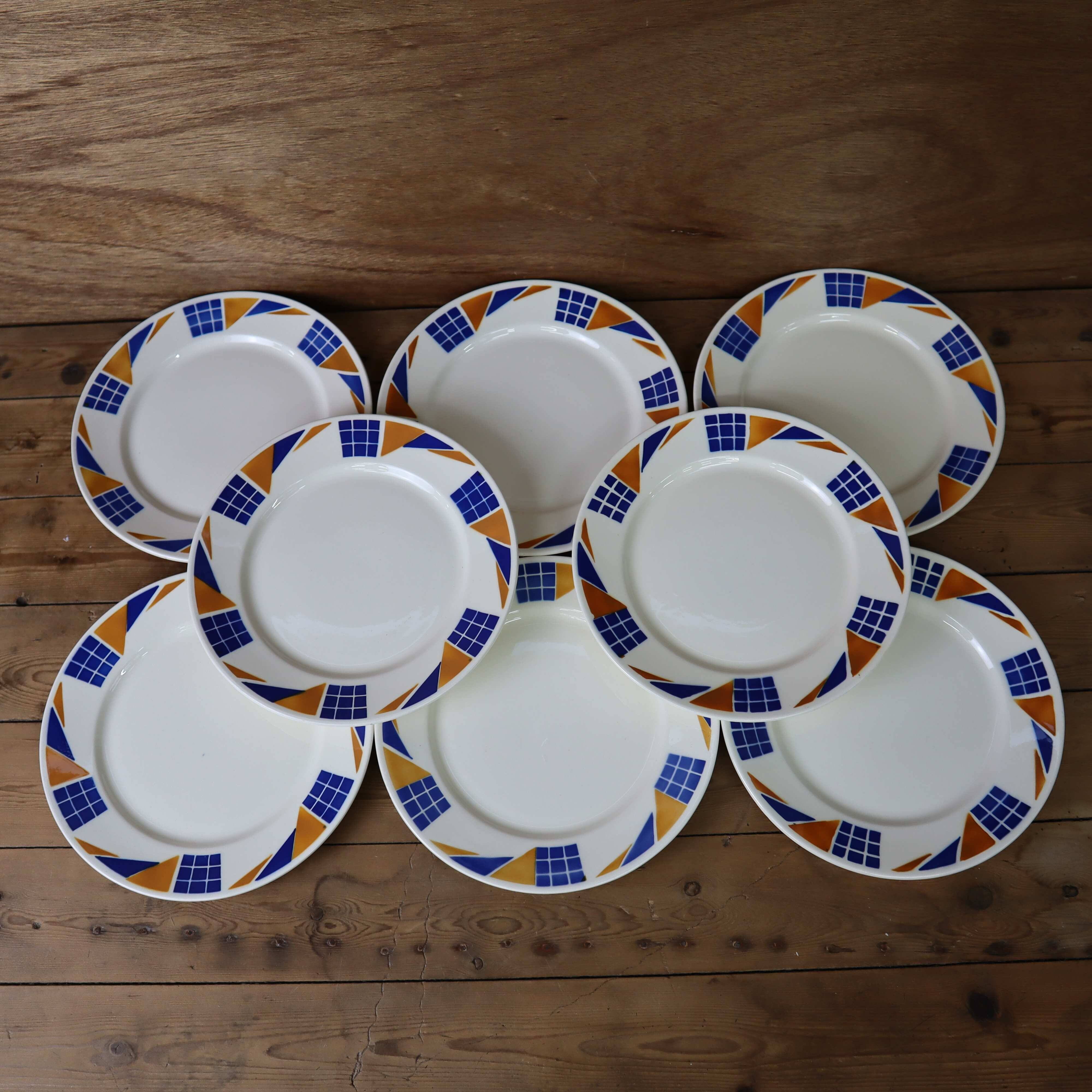 Set of 8 Badonviller flat plates Congo model